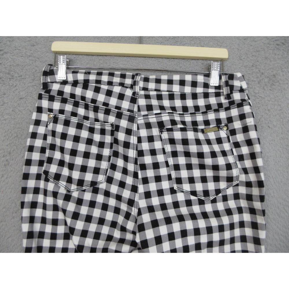 Chicos Preppy Pants Women 6 Chicos 0.5 Black White Gingham Cottagecore Casual - Picture 8 of 16